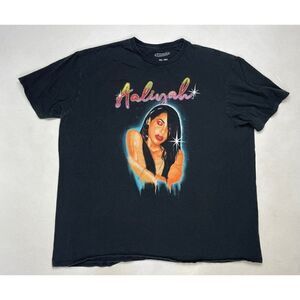 Aaliyah Graphic T-shirt Men XXL Black Short Sleeve Music R&B